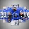Detroit Lions - T.J. Lang - Sport 5 Panel Canvas Art Wall Decor