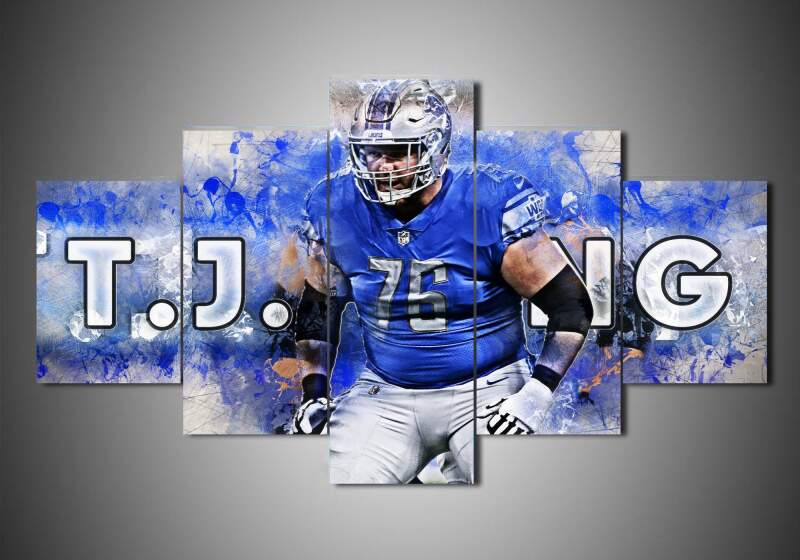 Detroit Lions - T.J. Lang - Sport 5 Panel Canvas Art Wall Decor Detroit Lions - T.J. Lang - Sport 5 Panel Canvas Art Wall Decor