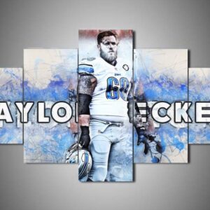 Detroit Lions - Taylor Decker - Sport 5 Panel Canvas Art Wall Decor