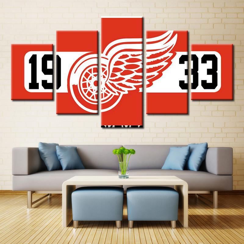 Detroit Red Wings 1933 Logo - Sport 5 Panel Canvas Art Wall Decor Detroit Red Wings 1933 Logo - Sport 5 Panel Canvas Art Wall Decor