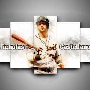 Detroit Tigers 3 - Sport 5 Panel Canvas Art Wall Decor