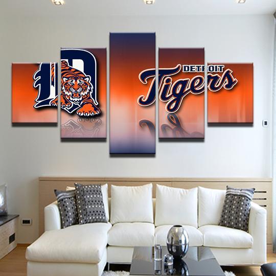 Detroit Tigers 8- Sport 5 Panel Canvas Art Wall Decor Detroit Tigers 8- Sport 5 Panel Canvas Art Wall Decor