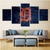 Detroit Tigers Baseball 1 - Sport 5 Panel Canvas Art Wall Decor
