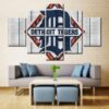 Detroit Tigers Baseball - Sport 5 Panel Canvas Art Wall Decor