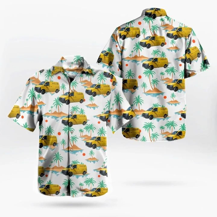 Deutsche Post Delivery Van Hawaiian Shirt Deutsche Post Delivery Van Hawaiian Shirt