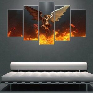 Devil and Angel - Abstract 5 Panel Canvas Art Wall Decor