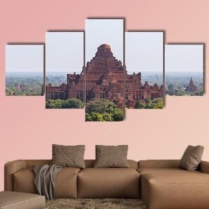 Dhammayangyi Temple In Myanmar - Nature 5 Panel Canvas Art Wall Decor