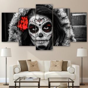 Dia De Muertos Day Of The Dead 1 - Space 5 Panel Canvas Art Wall Decor
