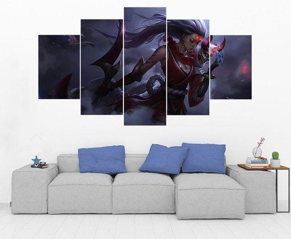 Diana - League Of Legends - Gaming 5 Panel Canvas Art Wall Decor Diana - League Of Legends - Gaming 5 Panel Canvas Art Wall Decor