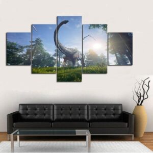 Dinosaur - Animal 5 Panel Canvas Art Wall Decor