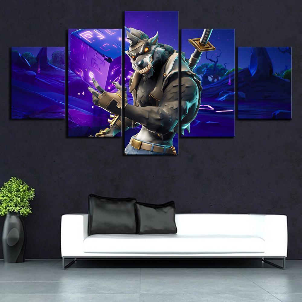 Dire Werewolf Skin Fortnite Gaming - 5 Panel Canvas Art Wall Decor Dire Werewolf Skin Fortnite Gaming - 5 Panel Canvas Art Wall Decor