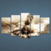 Dirt Bike In The Desert - Sport 5 Panel Canvas Art Wall Decor