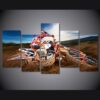 Dirt Bike Motocross 02 - Automative 5 Panel Canvas Art Wall Decor