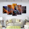 Dirtbike Mountain Motorcycle Racing 1 - Sport 5 Panel Canvas Art Wall Decor