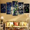 Dirtbike Racing Monster Motogp Motorcycle Racers - Sport 5 Panel Canvas Art Wall Decor