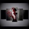 Disappearing Woman Flower - Abstract 5 Panel Canvas Art Wall Decor
