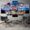 Disney Characters Magic Kingdom Cartoon - 5 Panel Canvas Art Wall Decor