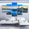 Distant Lighthouse - Nature 5 Panel Canvas Art Wall Decor