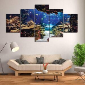 Divers Cave - Ocean 5 Panel Canvas Art Wall Decor