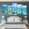 Divers Dream - Animal 5 Panel Canvas Art Wall Decor