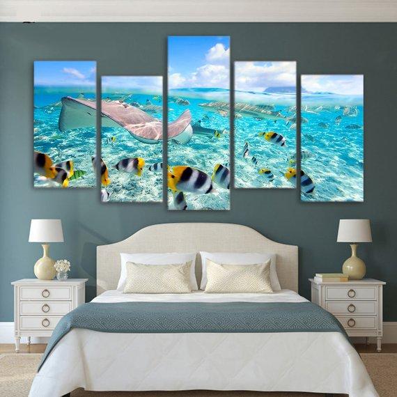 Divers Dream - Animal 5 Panel Canvas Art Wall Decor Divers Dream - Animal 5 Panel Canvas Art Wall Decor