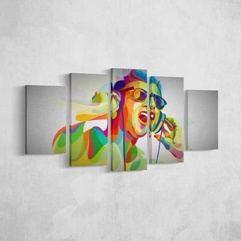 Dj Abstract - Music 5 Panel Canvas Art Wall Decor Dj Abstract - Music 5 Panel Canvas Art Wall Decor