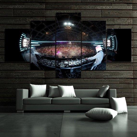 Dj Concert Party - Music 5 Panel Canvas Art Wall Decor Dj Concert Party - Music 5 Panel Canvas Art Wall Decor