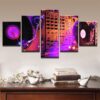 Dj Console Instrument Mixer - Music 5 Panel Canvas Art Wall Decor