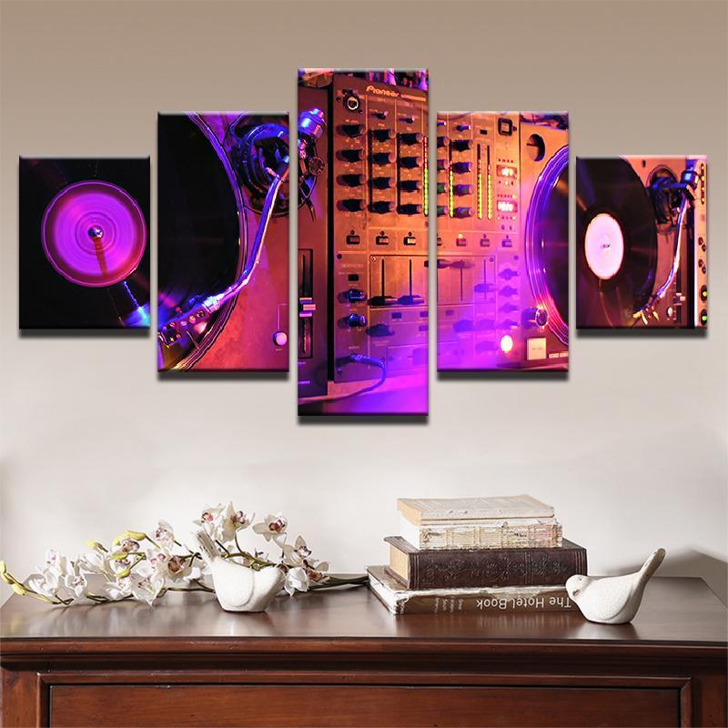 Dj Console Instrument Mixer - Music 5 Panel Canvas Art Wall Decor Dj Console Instrument Mixer - Music 5 Panel Canvas Art Wall Decor