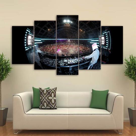 Dj Marshmello In Concert - Music 5 Panel Canvas Art Wall Decor Dj Marshmello In Concert - Music 5 Panel Canvas Art Wall Decor