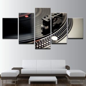Dj Music Instrument Turntables - Music 5 Panel Canvas Art Wall Decor