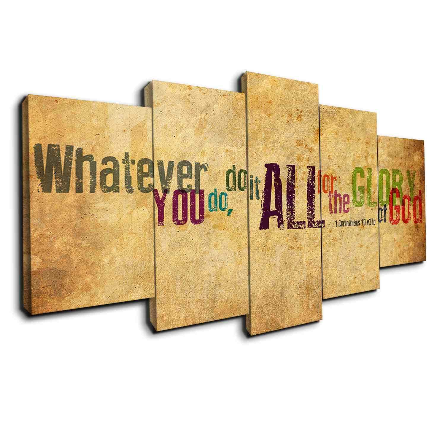 Do It In God???S Glory - Abstract 5 Panel Canvas Art Wall Decor Do It In God???S Glory - Abstract 5 Panel Canvas Art Wall Decor