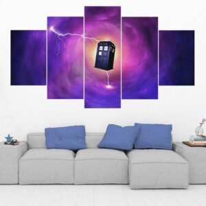 Doctor Who And The Tardis - Movie 5 Panel Canvas Art Wall Decor