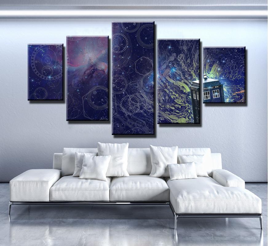 Doctor Who Tardis Movie - 5 Panel Canvas Art Wall Decor Doctor Who Tardis Movie - 5 Panel Canvas Art Wall Decor