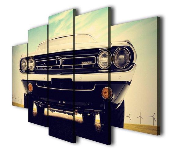Dodge Challenger 1971 - Automative 5 Panel Canvas Art Wall Decor Dodge Challenger 1971 - Automative 5 Panel Canvas Art Wall Decor