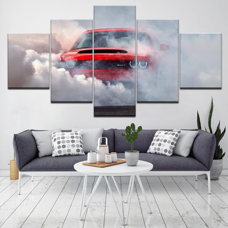 Dodge Challenger Demon Car - 5 Panel Canvas Art Wall Decor Dodge Challenger Demon Car - 5 Panel Canvas Art Wall Decor
