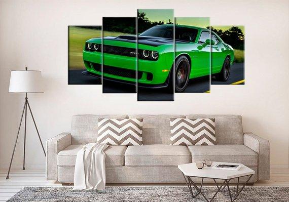 Dodge Challenger Muscle Car Dodge - Automative 5 Panel Canvas Art Wall Decor Dodge Challenger Muscle Car Dodge - Automative 5 Panel Canvas Art Wall Decor