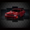 Dodge Challenger Redline Red Rt Srt 1 - Automative 5 Panel Canvas Art Wall Decor
