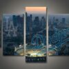Dodgers Stadium Baseball 1 -Sport 5 Panel Canvas Art Wall Decor