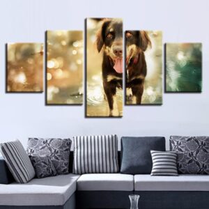 Dog 1 - Animal 5 Panel Canvas Art Wall Decor
