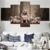 Dog Lovely 1 - Animal 5 Panel Canvas Art Wall Decor