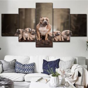 Dog Lovely 1 - Animal 5 Panel Canvas Art Wall Decor
