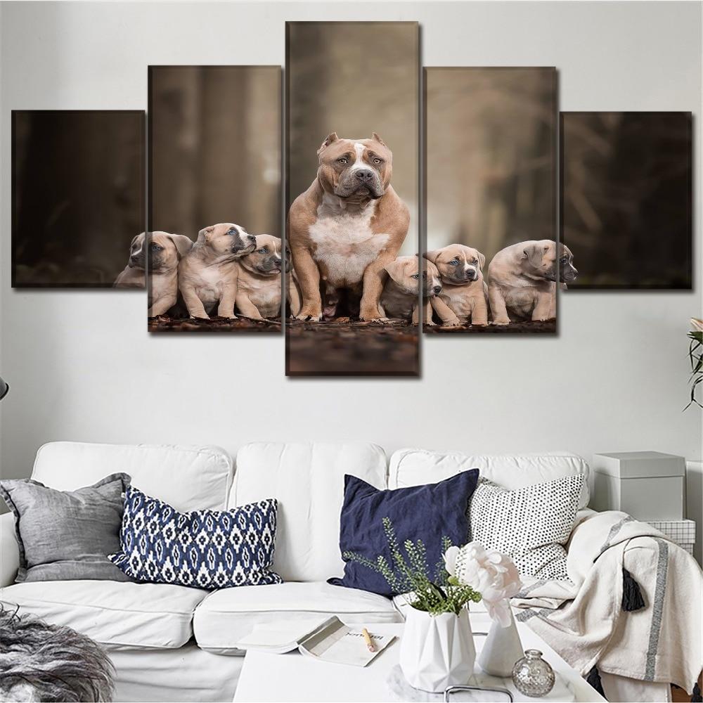 Dog Lovely 1 - Animal 5 Panel Canvas Art Wall Decor Dog Lovely 1 - Animal 5 Panel Canvas Art Wall Decor