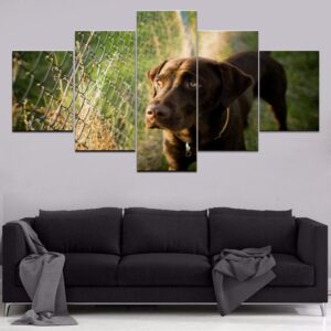 Dog Lovely 2 - Animal 5 Panel Canvas Art Wall Decor