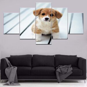 Dog Lovely 3 - Animal 5 Panel Canvas Art Wall Decor