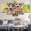 Dog Lovely 8 - Animal 5 Panel Canvas Art Wall Decor