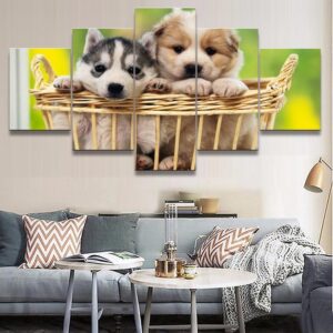 Dog Lovely 8 - Animal 5 Panel Canvas Art Wall Decor