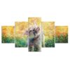 Dog Puppy Pet - Animal 5 Panel Canvas Art Wall Decor