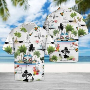Dogo Argentino Vacation Hawaiian Shirt Summer Button Up