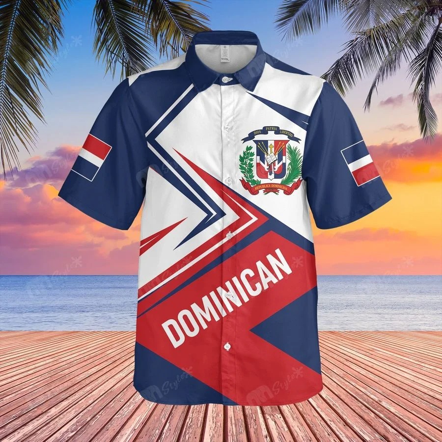 Dominican Razor Sharp Pattern Hawaii Shirt Dominican Razor Sharp Pattern Hawaii Shirt